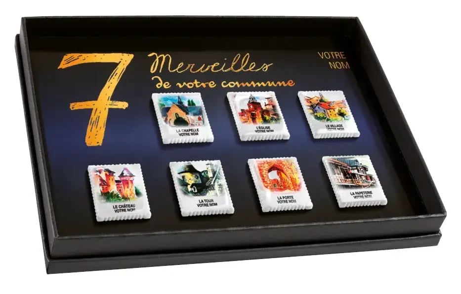 Fèves personnalisées  les 7 merveilles de votre commune