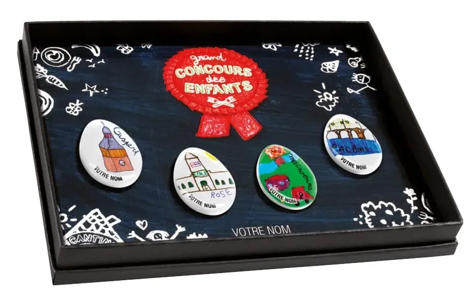 Fèves personnalisées concours de dessins des enfants de la commune