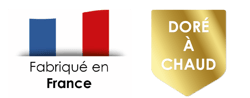 Logo doré à chaud et fabriqué en France