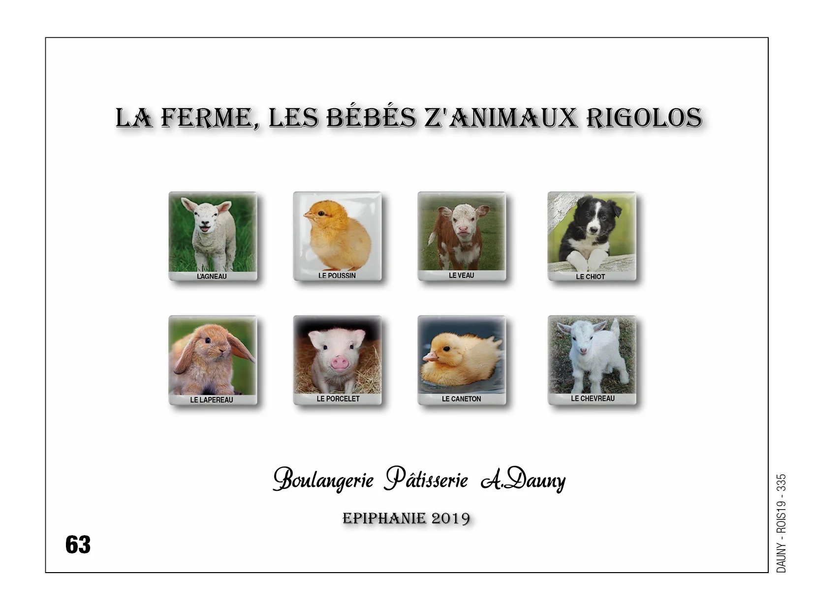 Fèves personnalisées la ferme et les bébés animaux