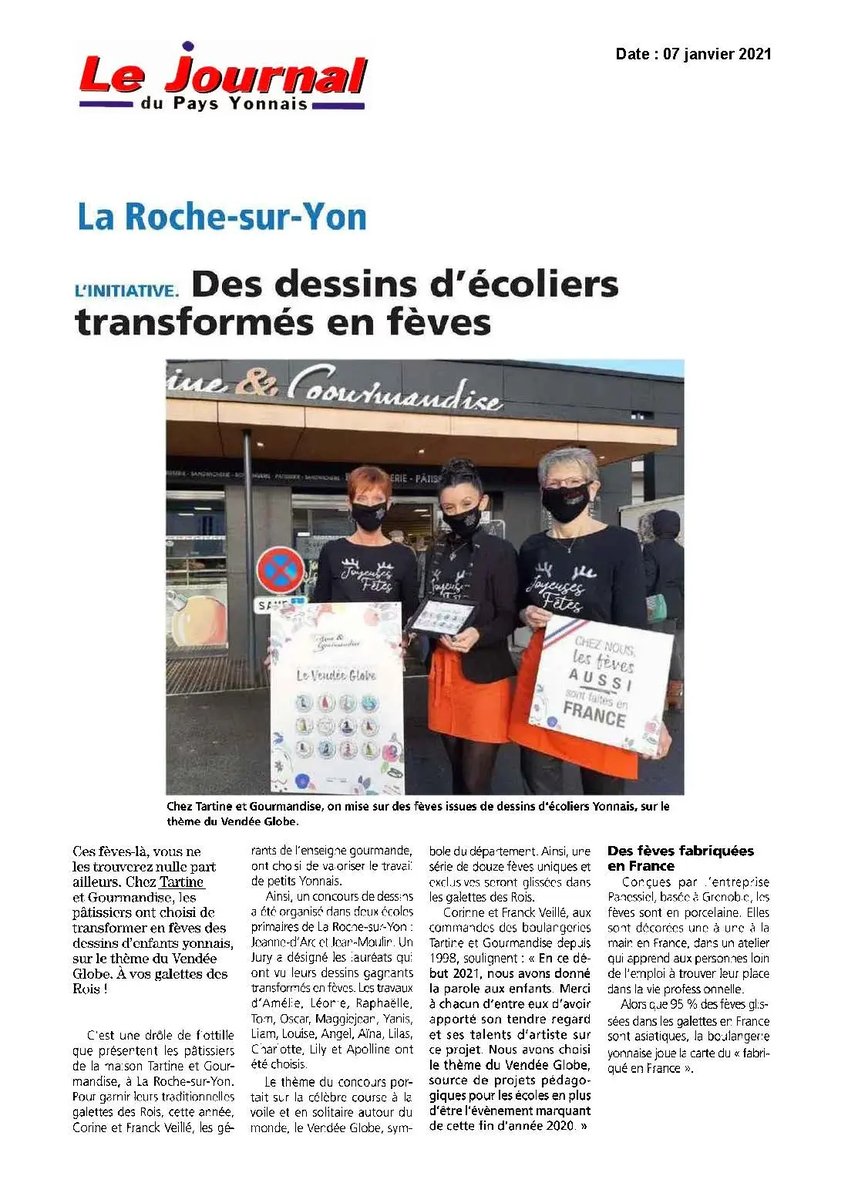 Fèves personnalisées article le journal