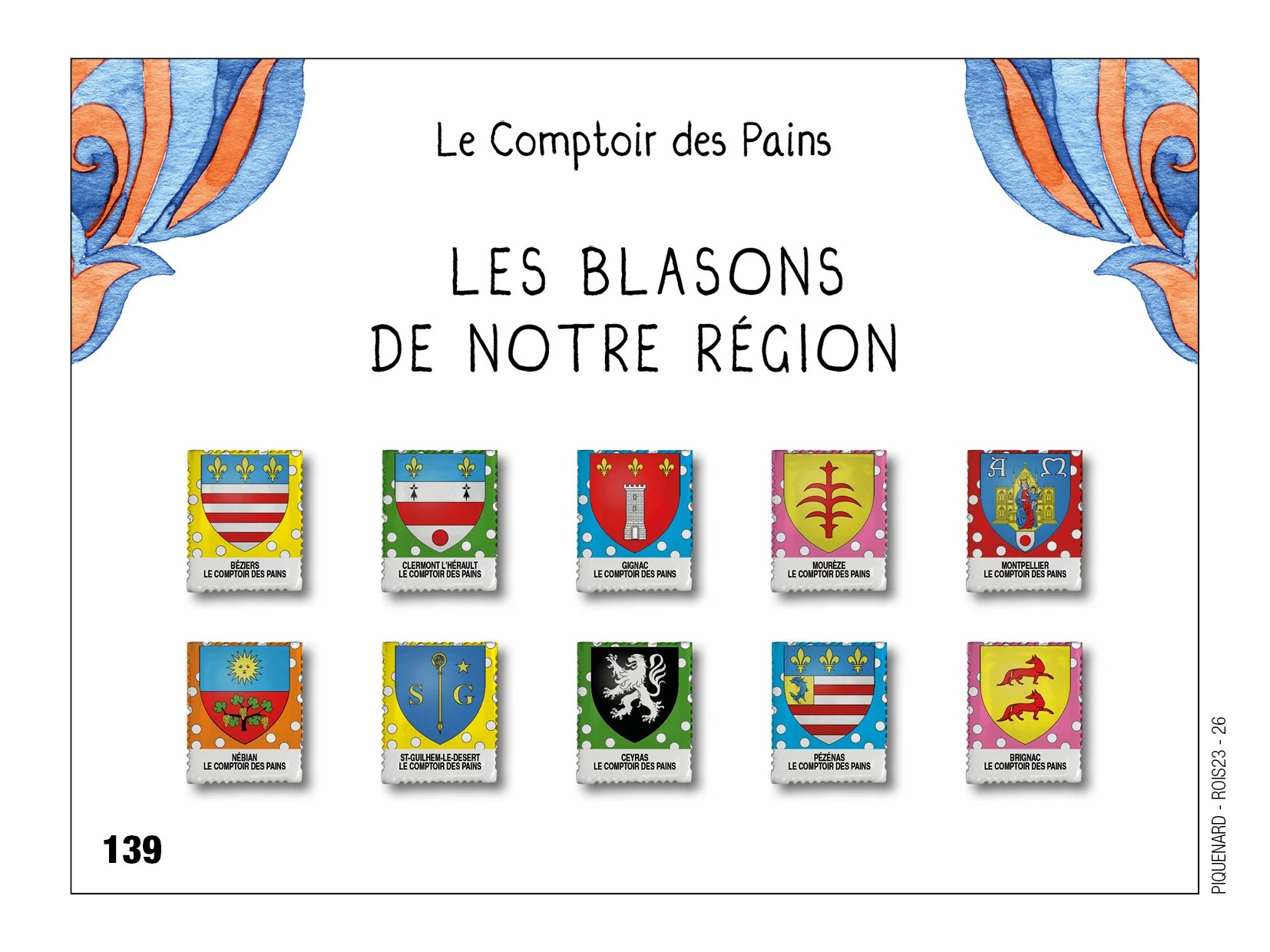 Fèves personnalisées blasons des regions pour galettes