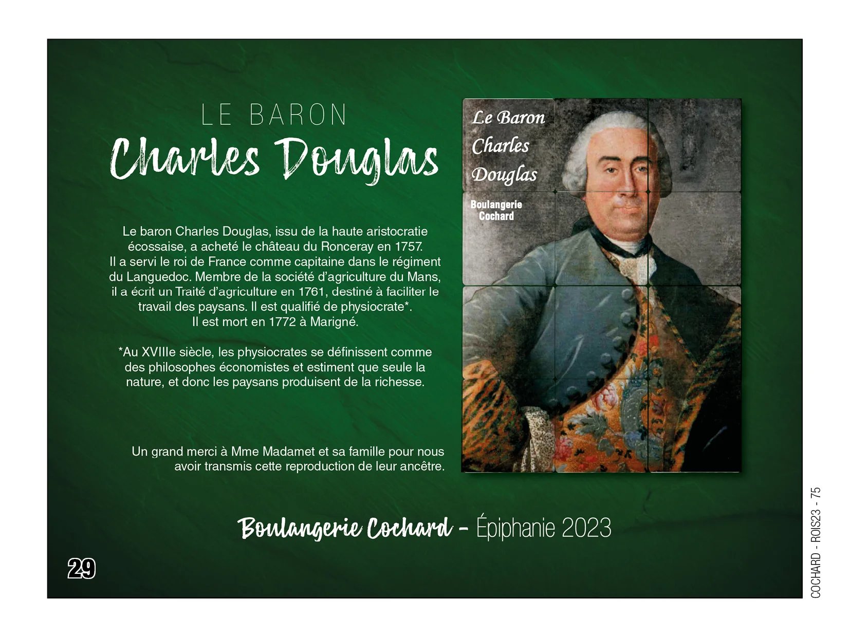 Fèves personnalisées boulangerie Cochard représantant Charles Douglas