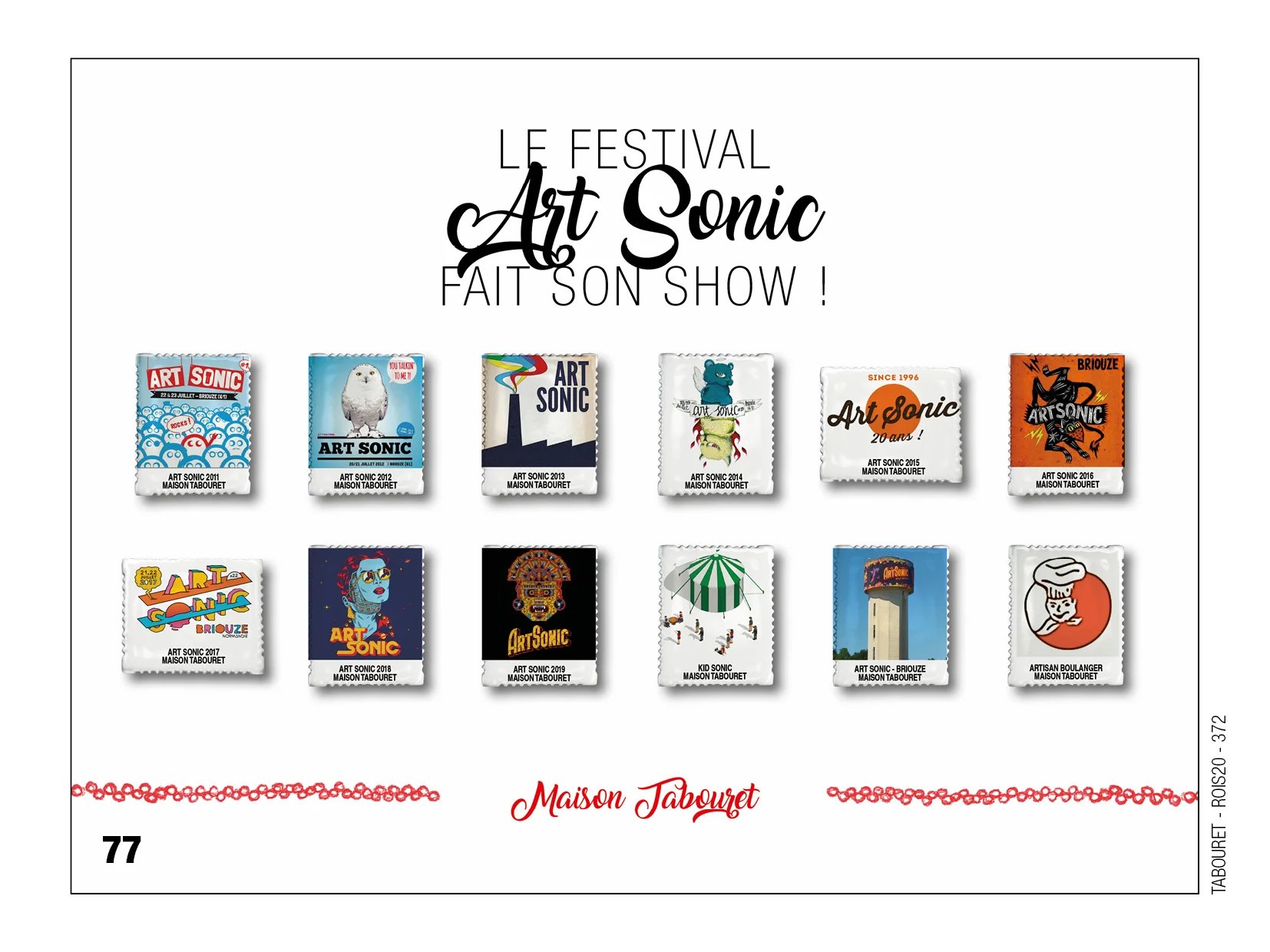 Fèves personnalisées boulangerie maison Tabouret pour festival art sonic