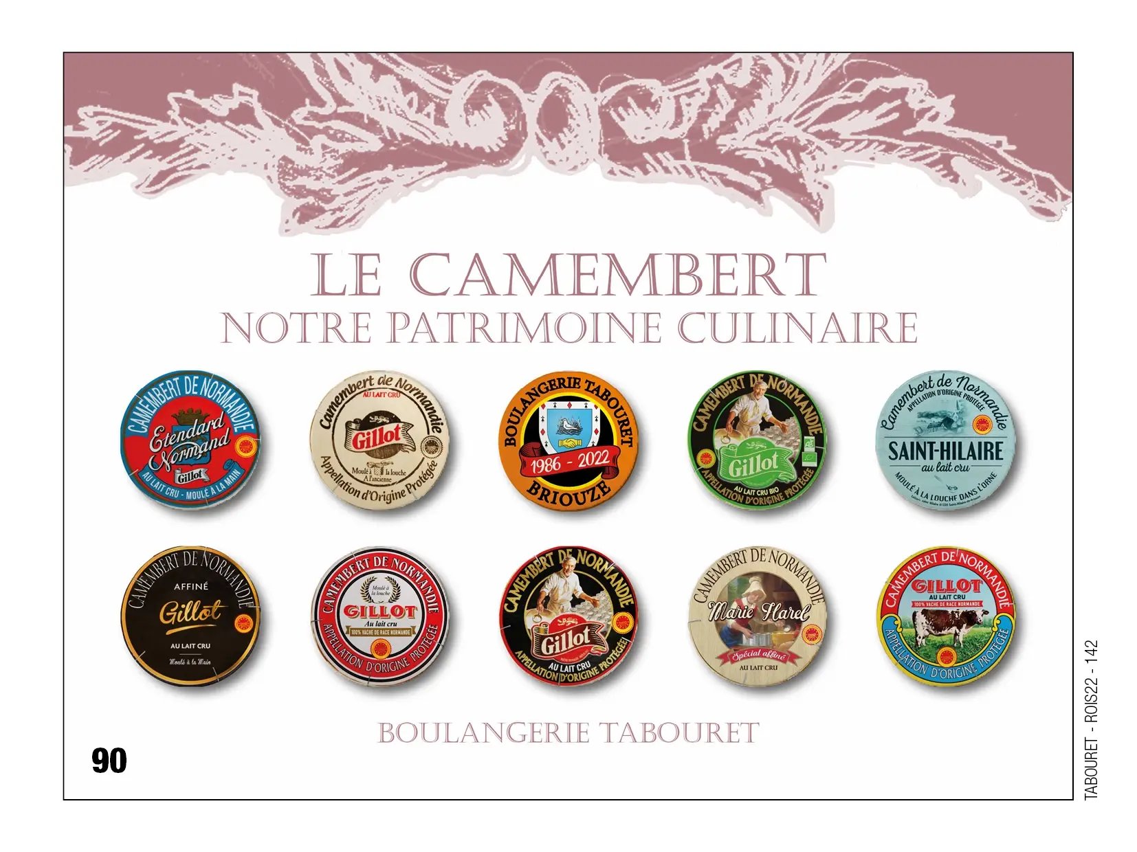 Fèves personnalisées Le camembert, notre patrimoine culinaire