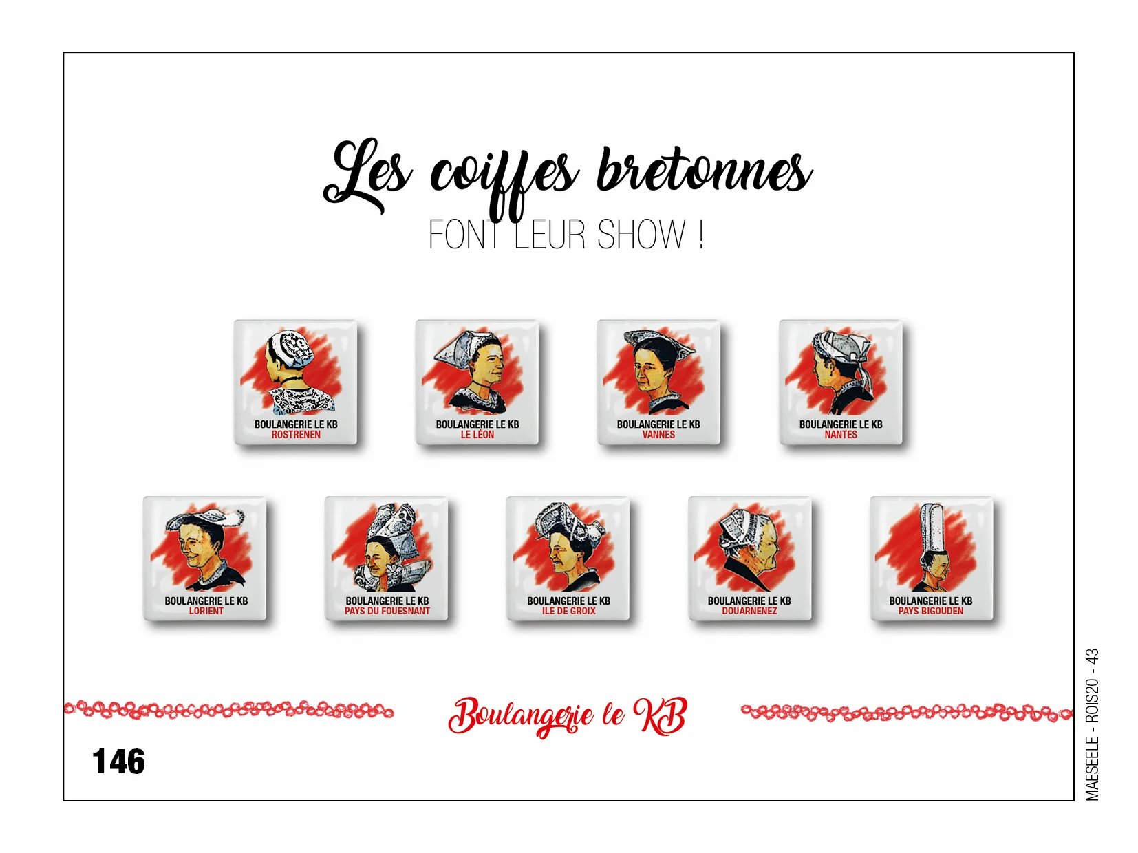 Fèves personnalisées coiffes bretonnes boulangerie Le KB