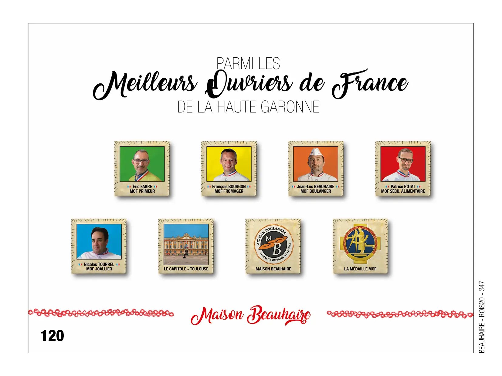 Fèves personnalisées meilleurs ouvriers de France