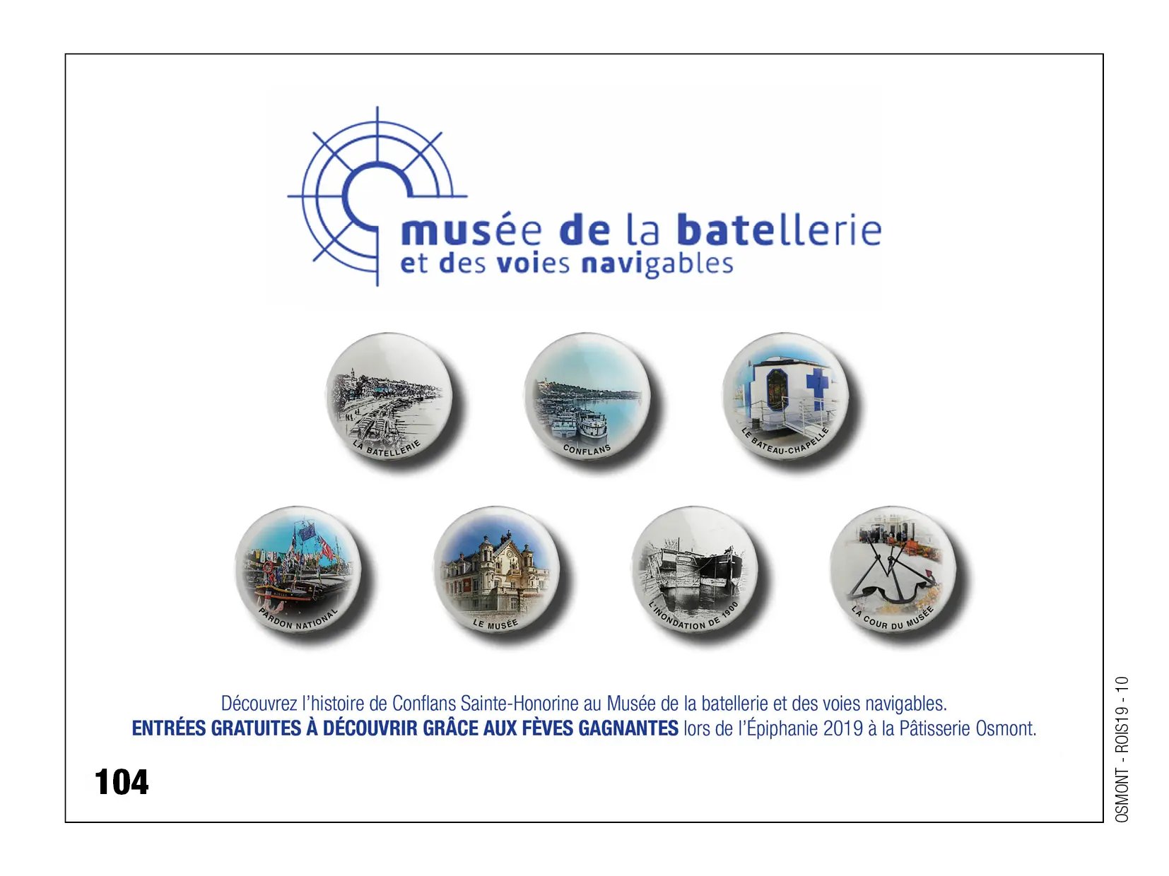 Fèves personnalisées musée de la batellerie et des voies navigables