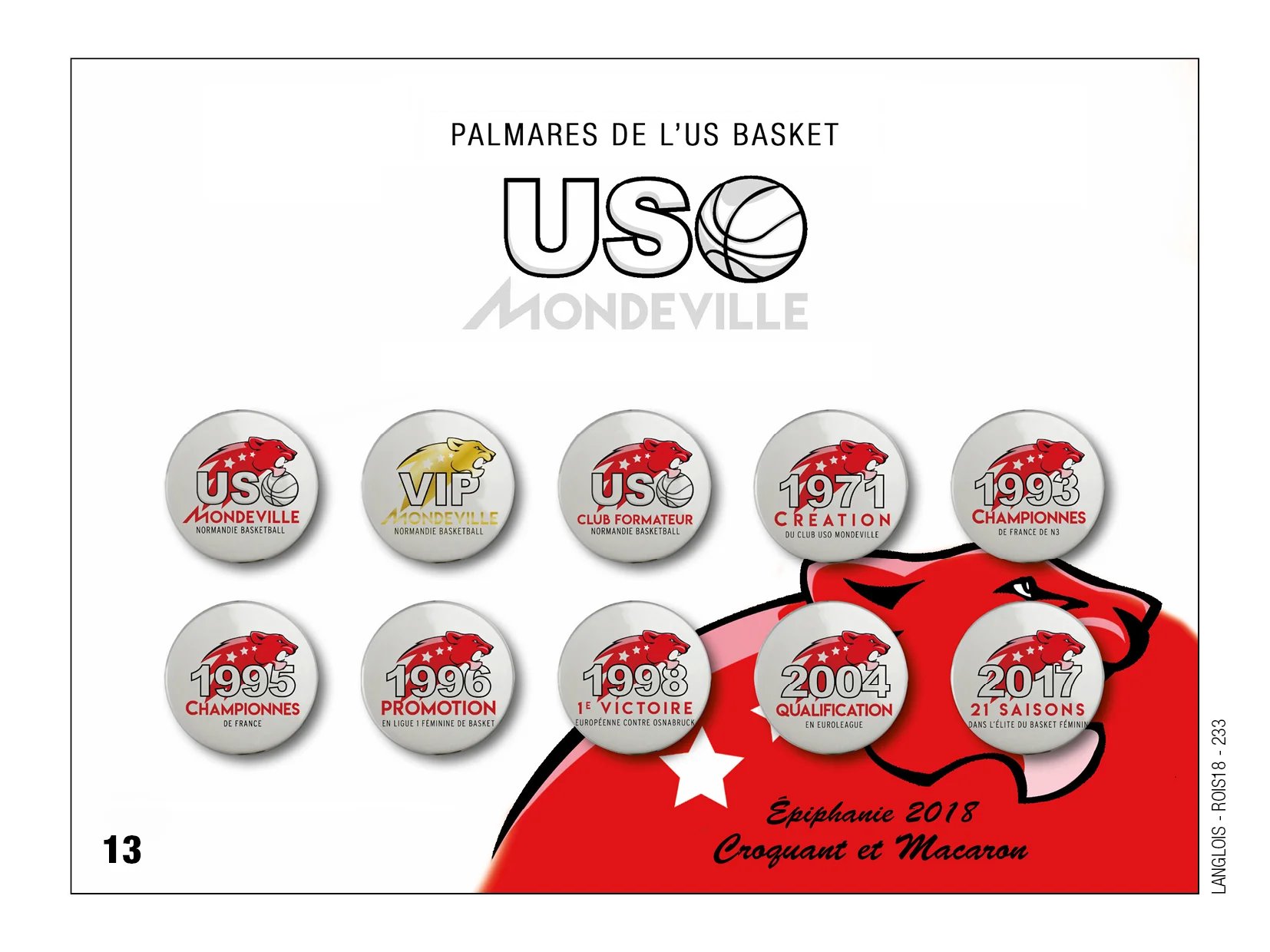 Fèves personnalisées palmares us basket à Mondeville en 2018