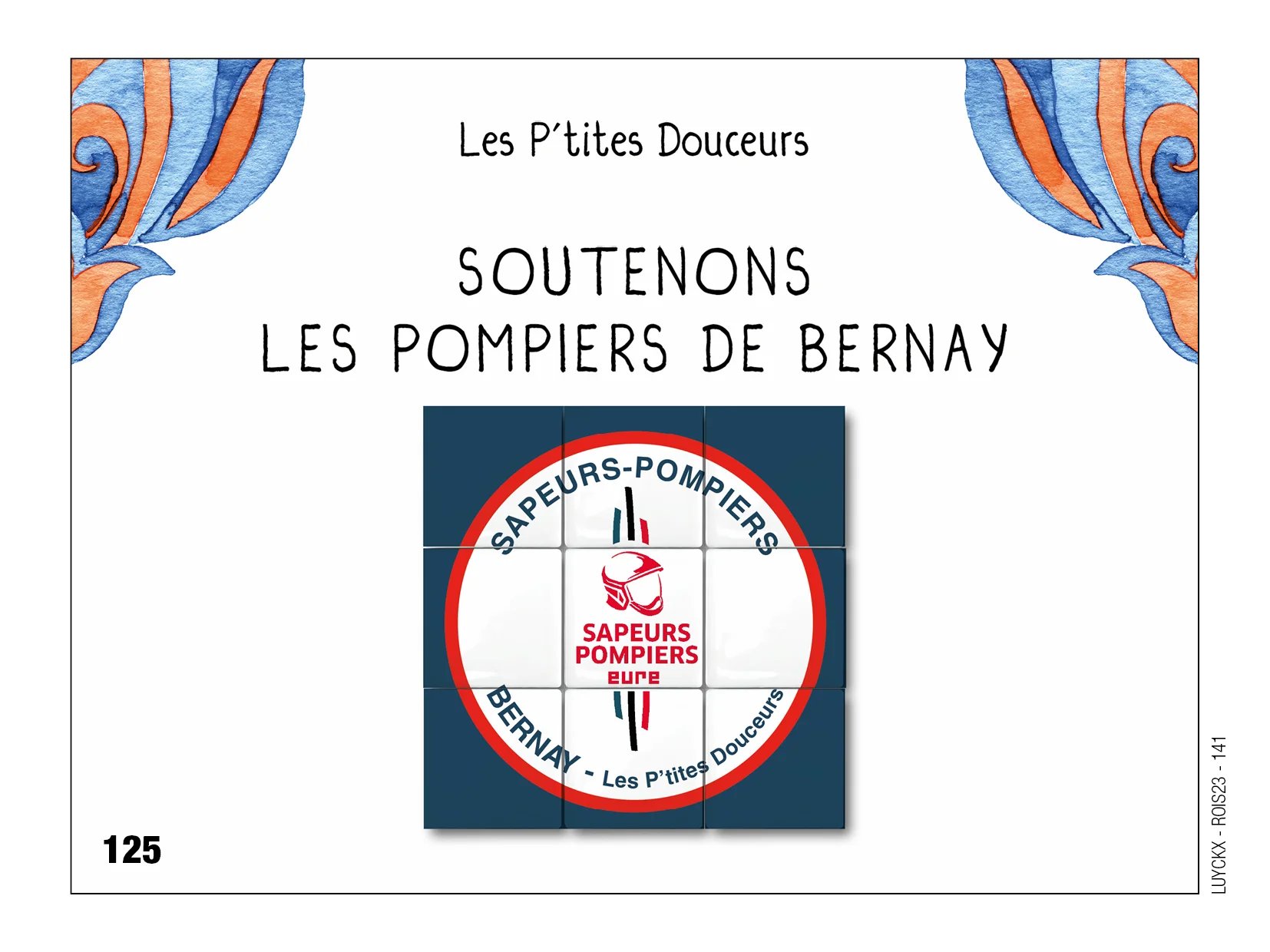 Fèves personnalisées de pompiers de la boulangerieBernay