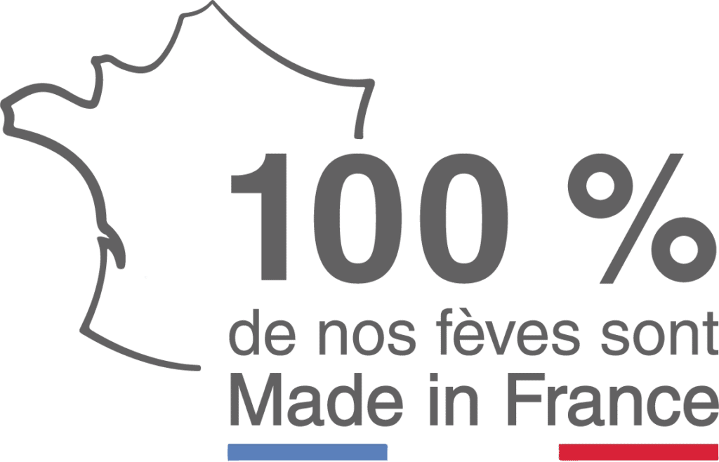 logo fèves 100% fabrication Française